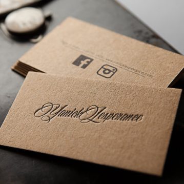 250-letterpress-business-cards-thick-brown-kraft-paper-zoum-craft-paper-business-cards